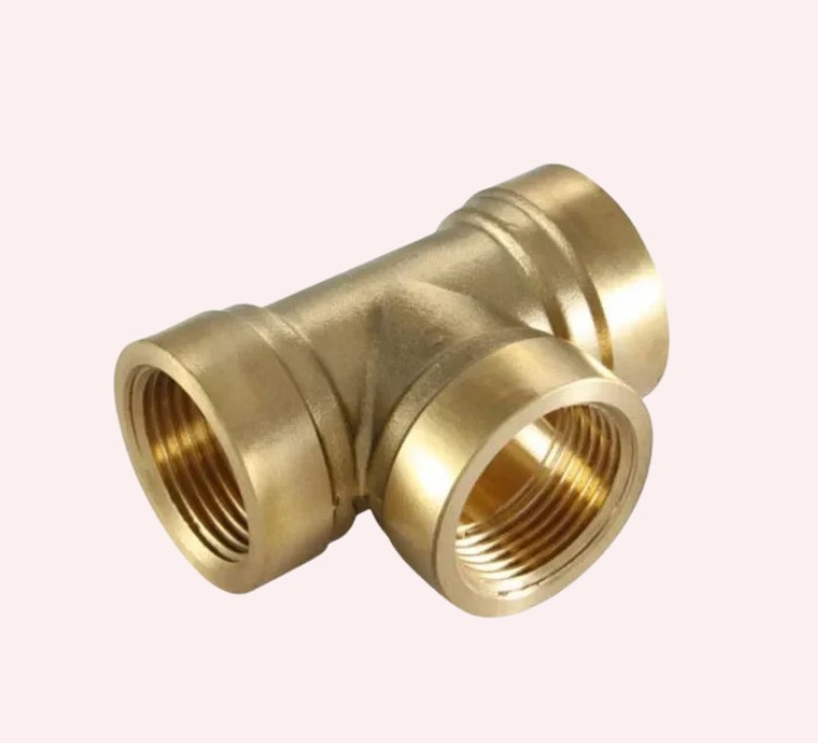 Brass Tee Fittings Equal and Reducing for Branch Connections, Forged Threaded Tees per ASME B16.11 for Plumbing Industrial Piping and Fluid Distribution Systems